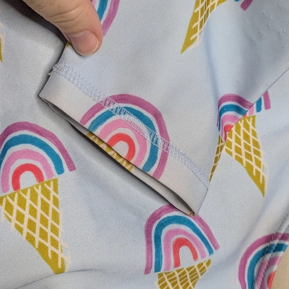 Tea Collection Blue Pink Rainbow Ice Cream Cone Long Sleeve Swimsuit 16